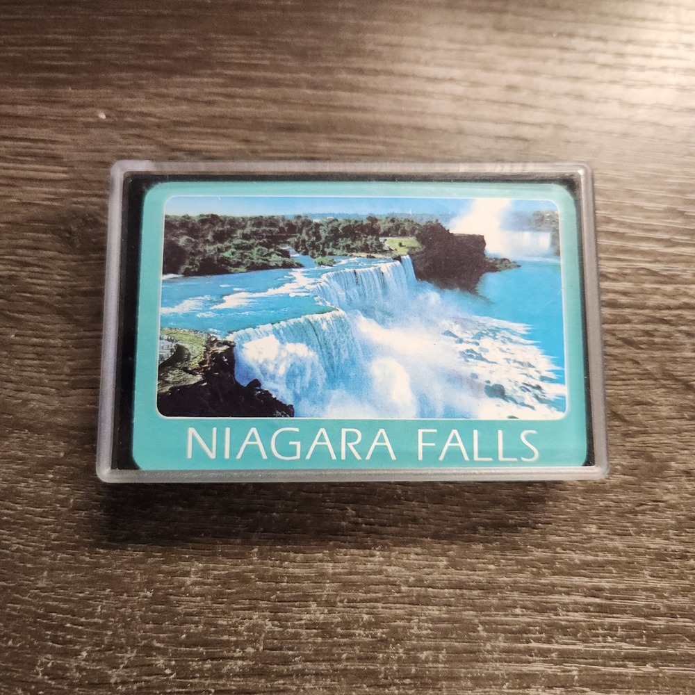Vintage Playing Cards Games Blue Niagara Falls Souvenir Travel Deck in Case